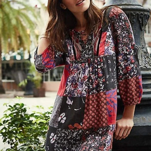 One September Indie Sleaze Patchwork Dress - Picture 1 of 6